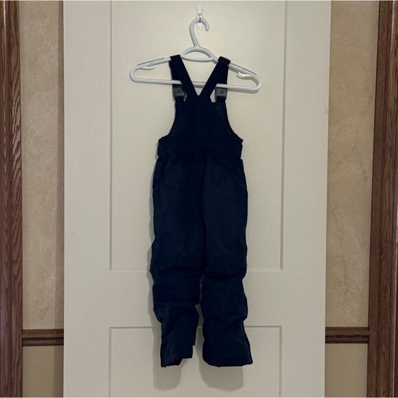 Lands End Kids Size 5 Navy Blue Snow Bib Overalls ow-A-Longs Feature - Picture 3 of 8